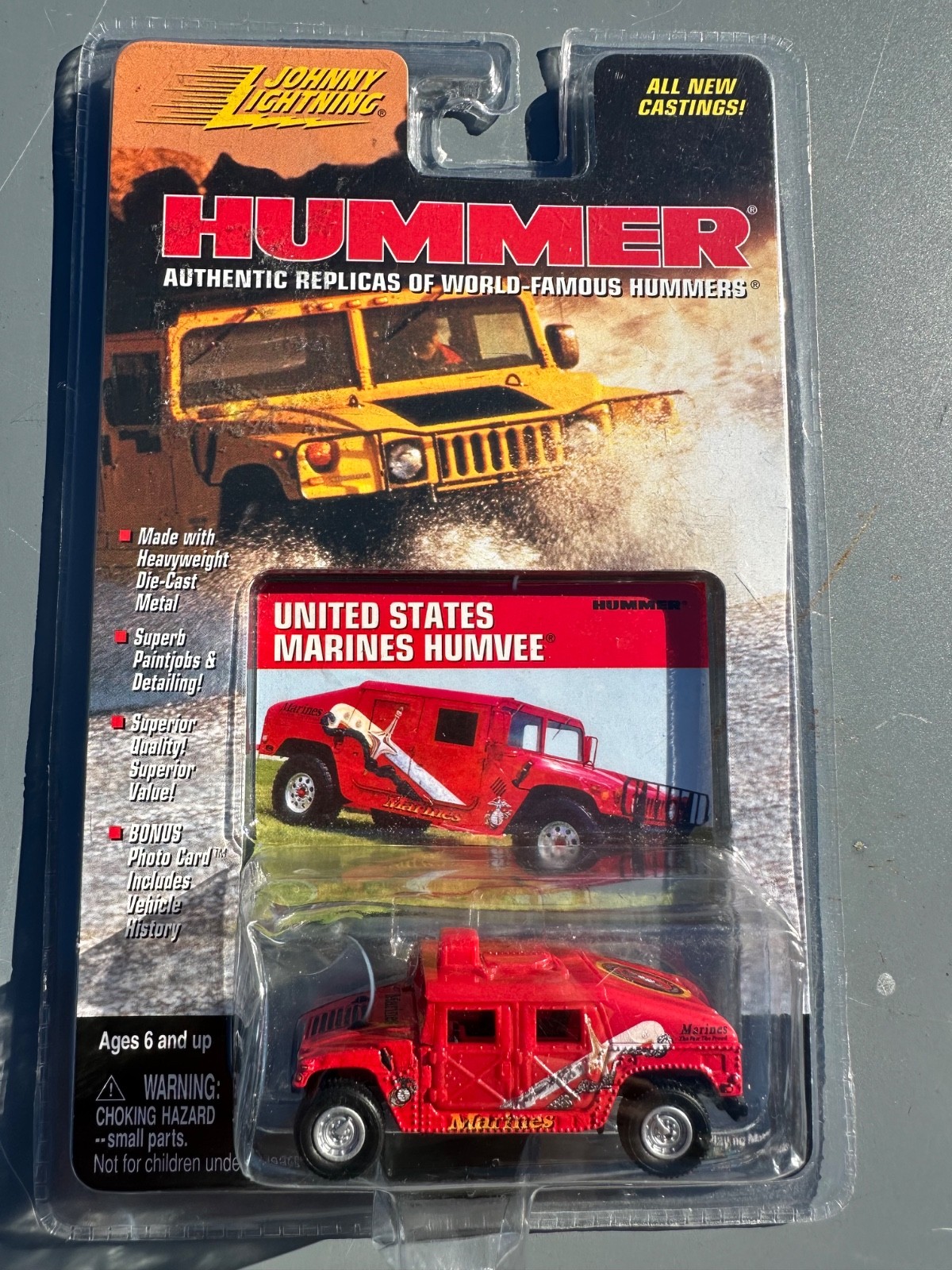 NEW Johnny Lightning Hummer United States Marines Humvee Red 🔥F NOS
