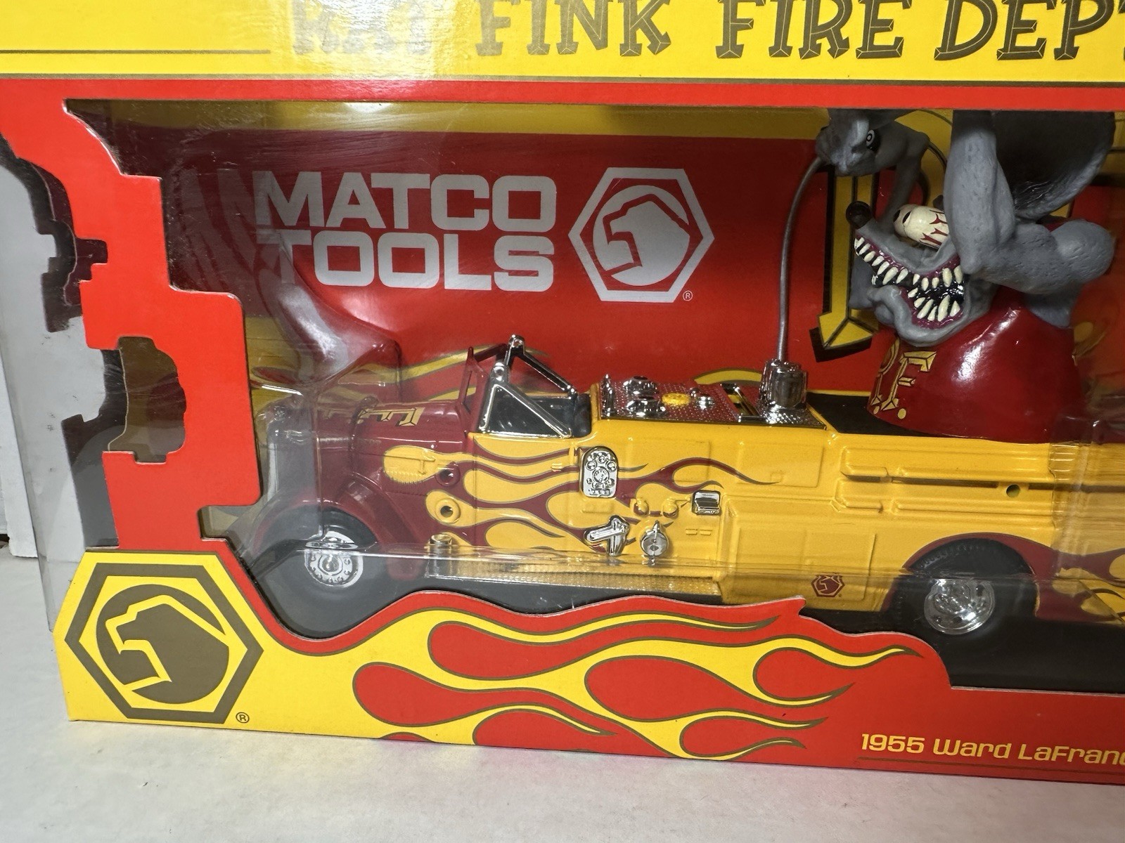 Matco Tools Rat Fink Fire Dept. 1955 Ward Lafrance Truck Ertl 10″ NEW NIB (read)