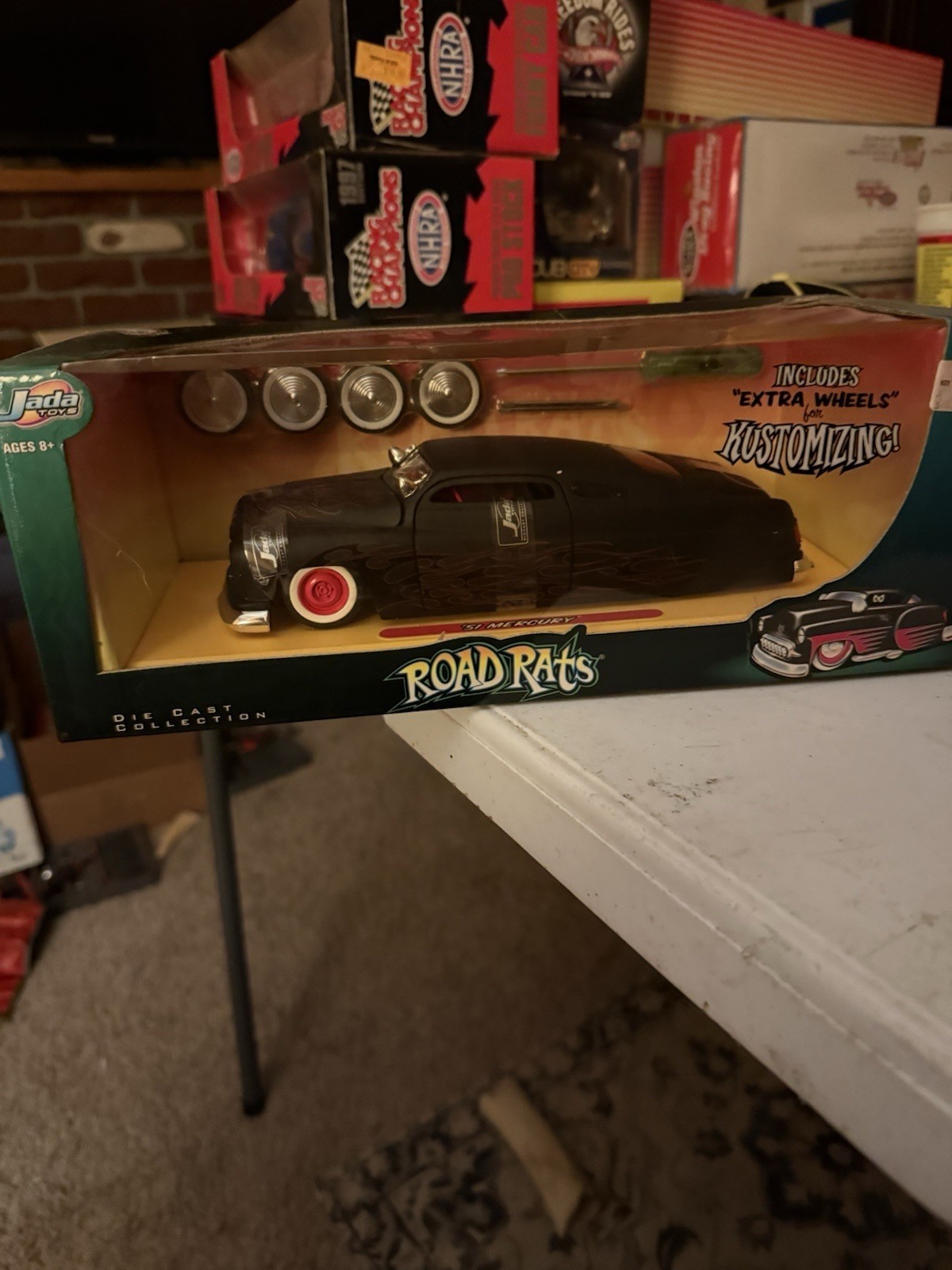 2003 Jada Road Rats 1951 Black Mercury Coupe 1:24 Die Cast w/Extra Wheels NOS