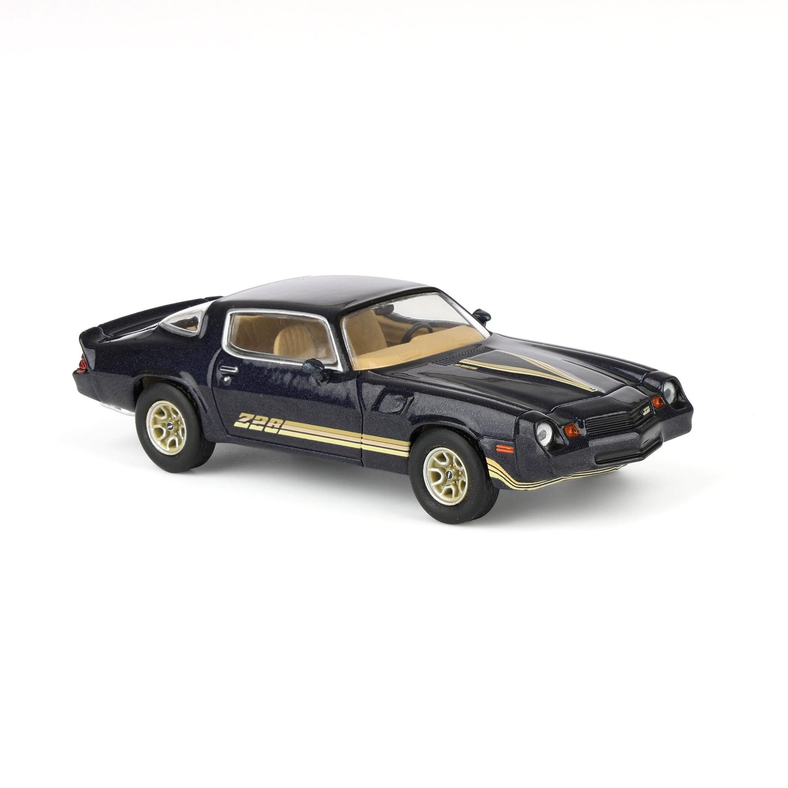 1/64 1981 Chevrolet Camaro Z28 Dark Blue Metallic with Gold Striping by IXO Amer