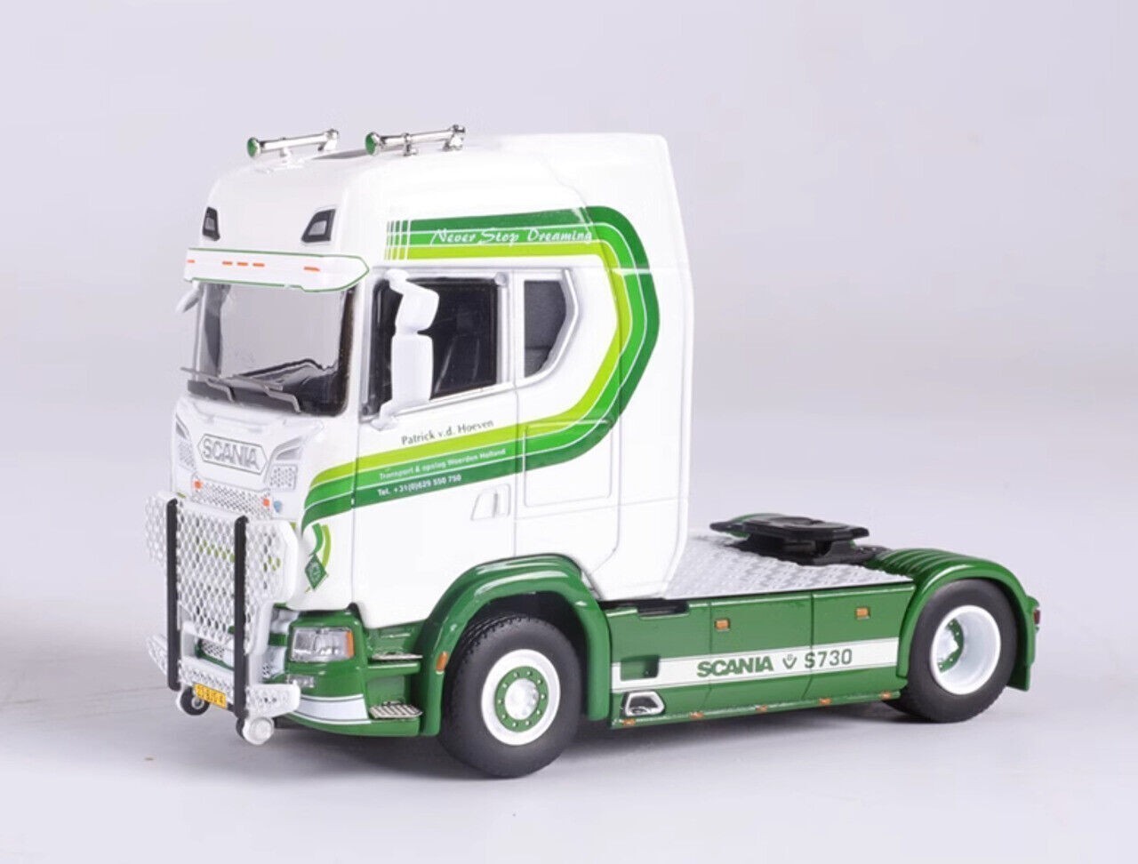 GB GCD 1:64 Green Scania S730 Tractor Unit Truck Model Diecast Collect Car
