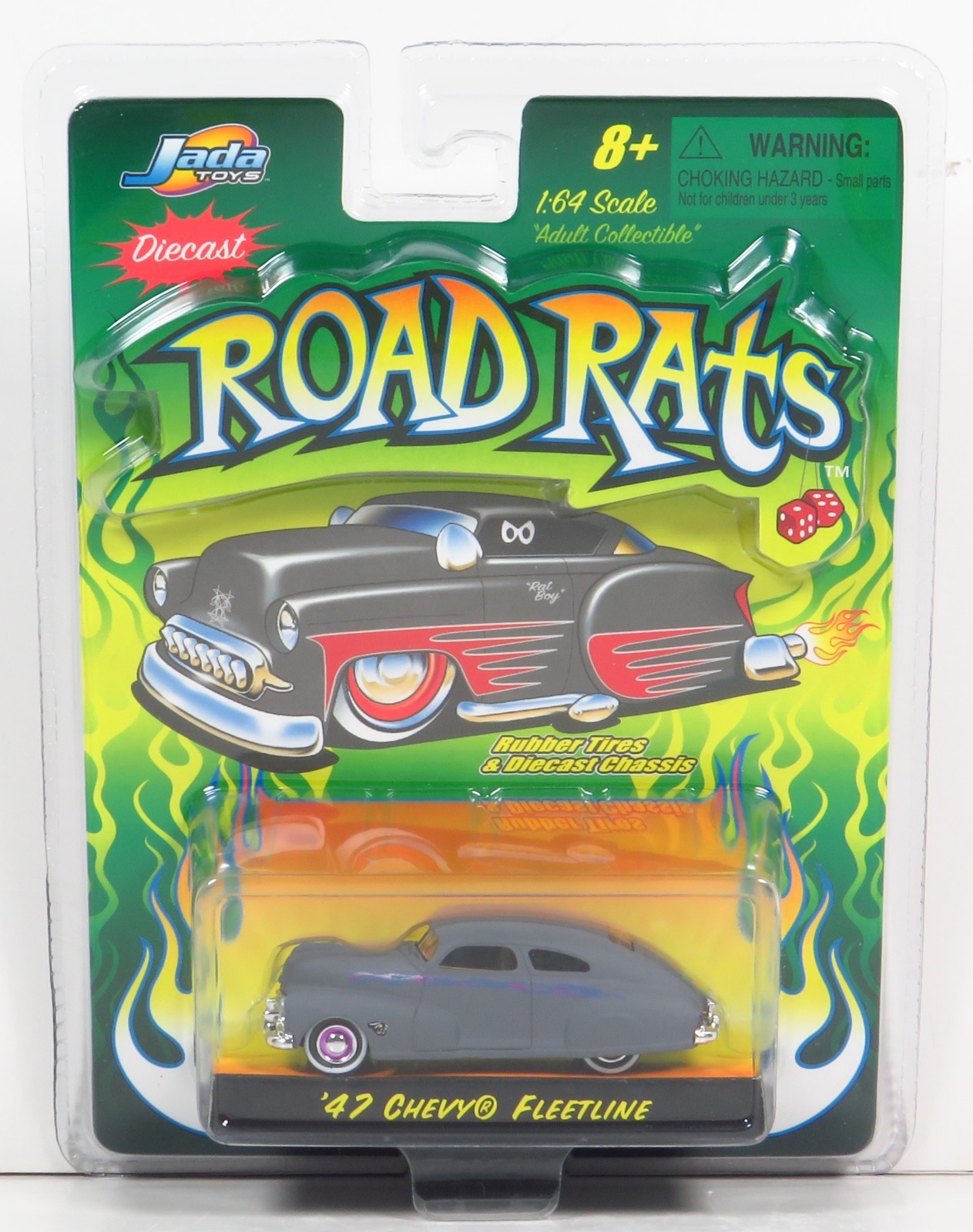 Jada Road Rats 1947 Chevy Fleetline Primer Gray Rat Rod 47 Chevrolet Car 1:64