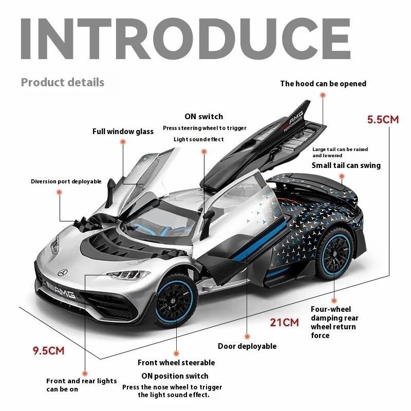 1:24 Mercedes AMG One Diecast Alloy Sport Car Miniature Toy Gift Collectible NEW