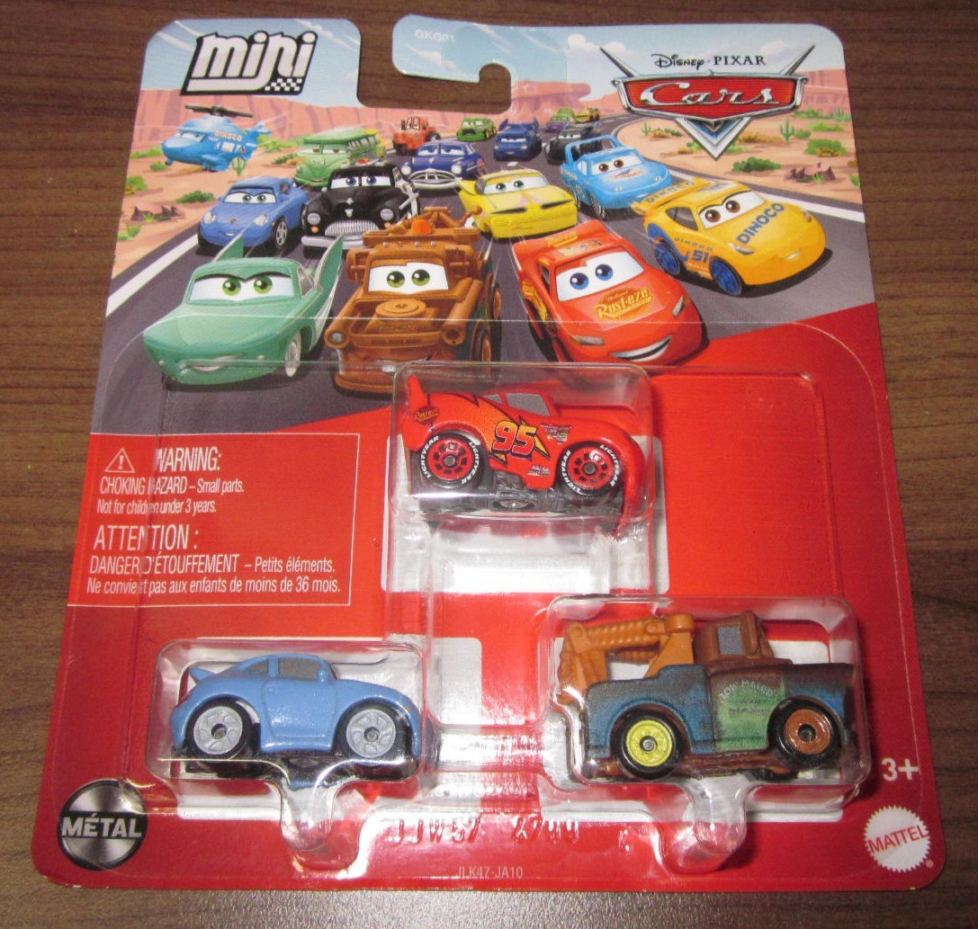 Disney Pixar Cars 2022 Mini Racers 3 Pack ~ Sally, Lightning McQueen, Mater