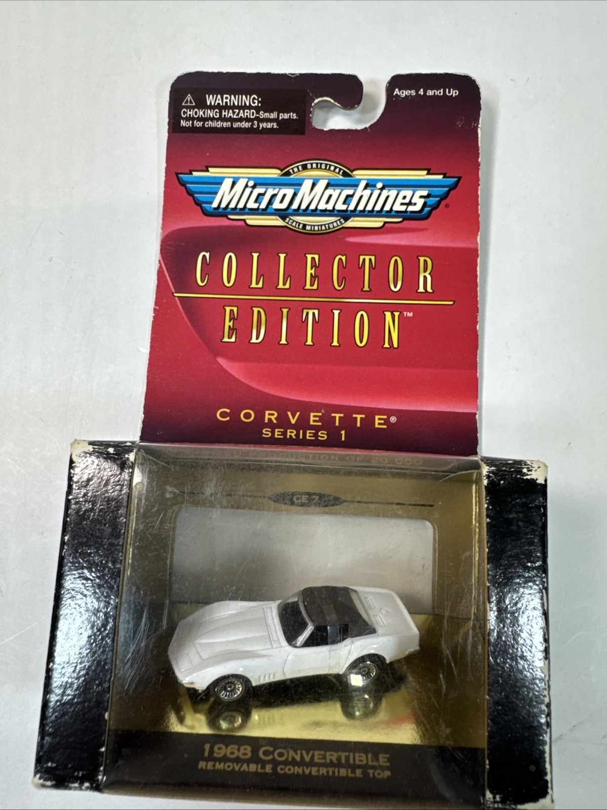Micro Machines 68 Corvette Convertible Removable Top White New In Pkg