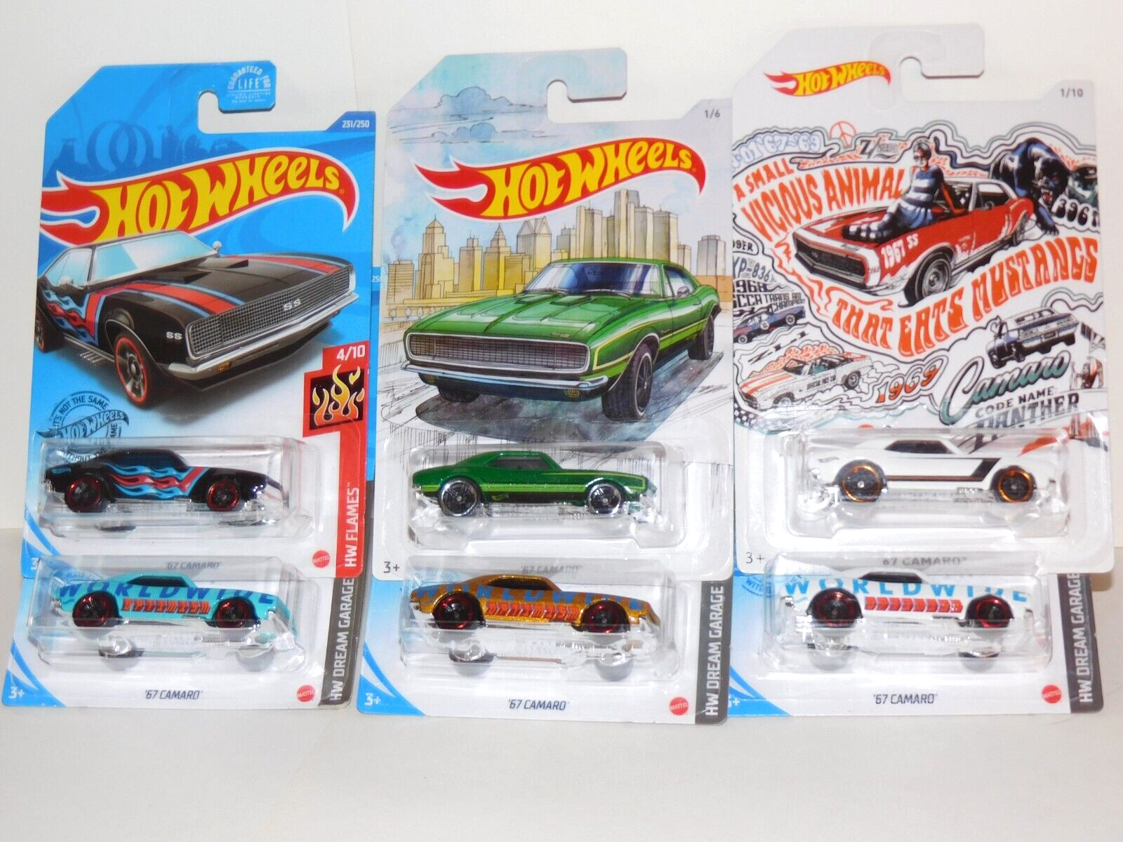 Lot of 6 Hot Wheels ** ’67 Camaro ** Kroger, Dollar General and Walmart Excusiv