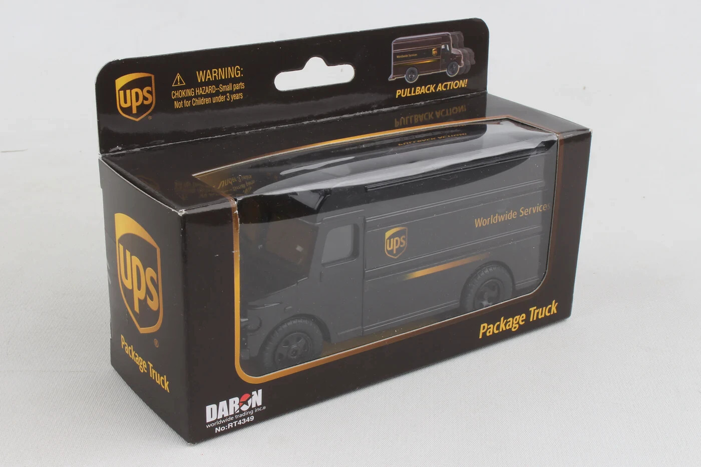 UPS 5.5″ Package Truck Daron Toys Plastic Pullback Action