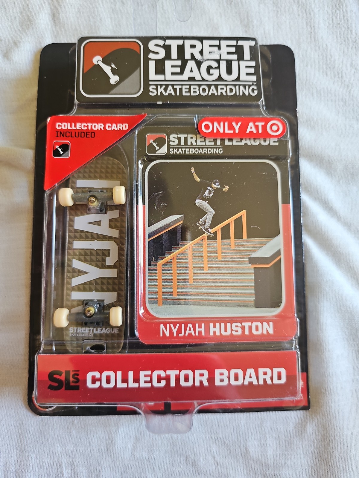 Street League Skateboarding NYJAH HUSTON Tan Square Black Letters GREAT PACKAGE