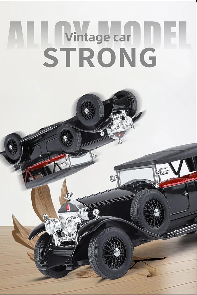 1:24 Diecast Rolls-Royce Phantom Classic Model Car Collectible Black Phantom
