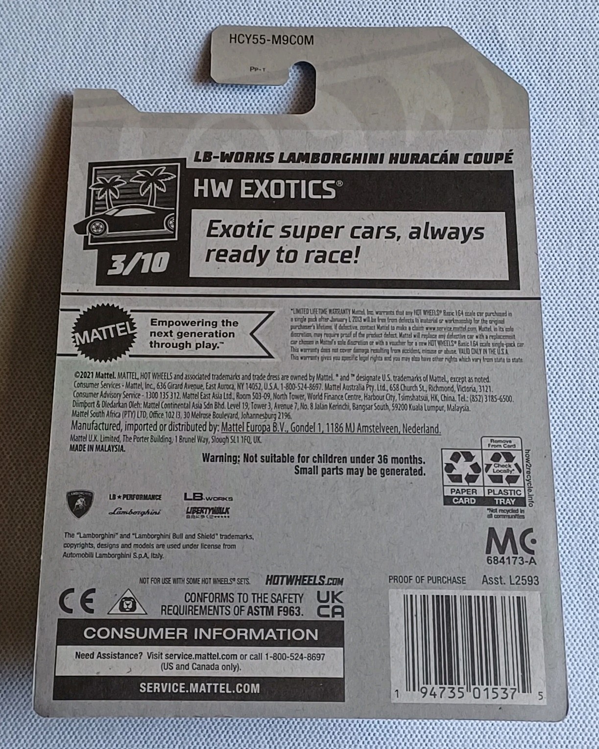 HOT WHEELS *EXOTICS* *LB-WORKS LAMBORGHINI HURACÁN COUPE* *KROGER EXCLUSIVE*