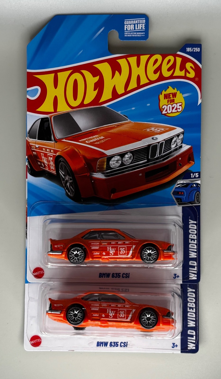 2025 Hot Wheels Mainline BMW 635 CSi Orange #185 Wild Widebody 1/5 LOT OF 2