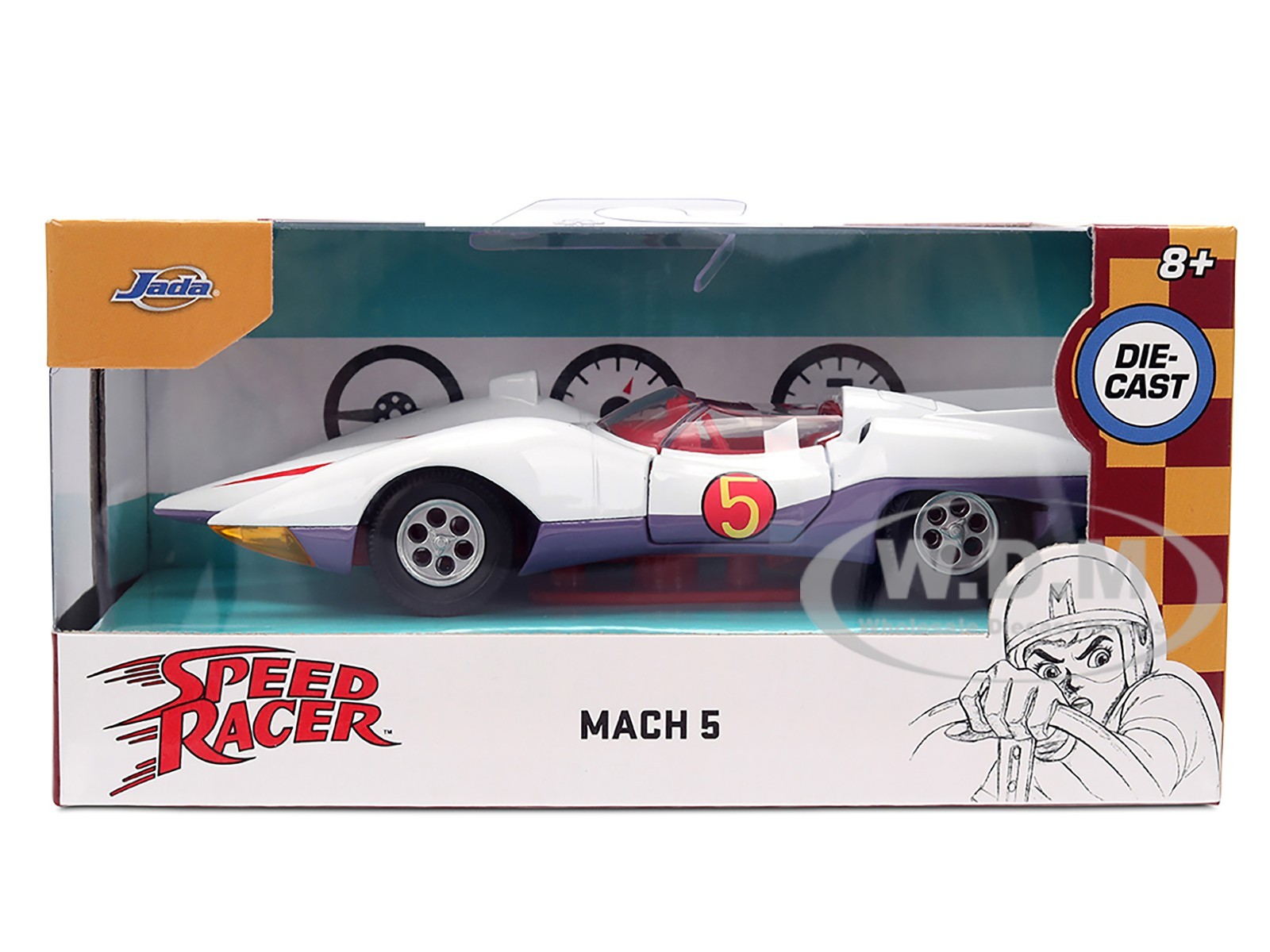 MACH 5 WHITE “SPEED RACER” 1/32 DIECAST MODEL CAR BY JADA 35882