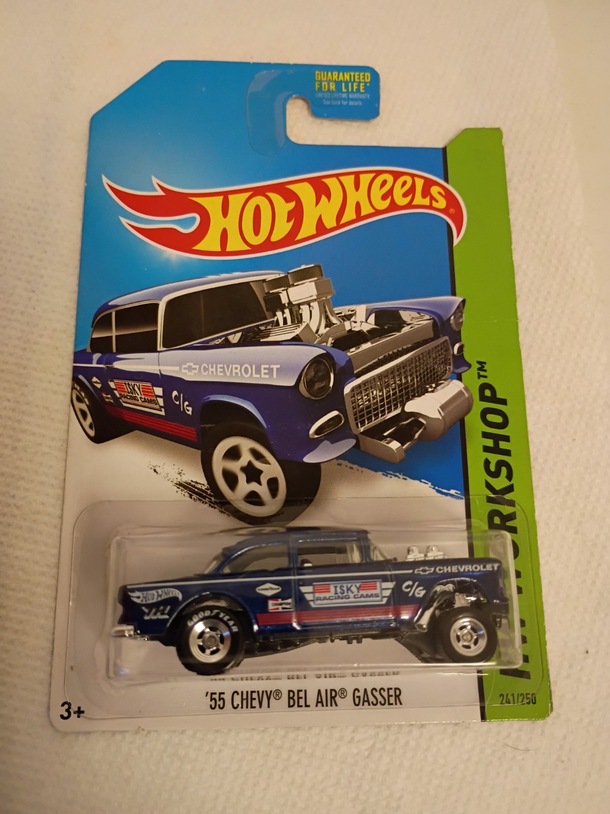 HOT WHEELS 2014 SUPER TREASURE HUNT ’55 CHEVY BEL AIR GASSER Sm Crease On Card