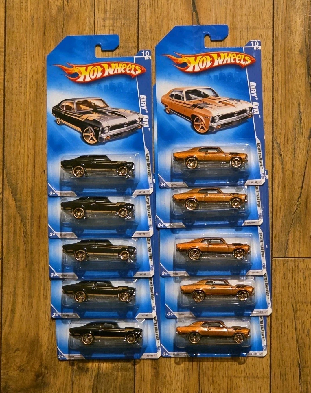 2009 Hot Wheels Lot Of 10 Chevy Nova Faster Than Ever Black & Copper
