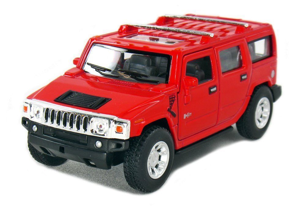 5″ New Kinsmart 2008 Hummer H2 SUV 1:40 Diecast Toy Car Model Pull Action RED