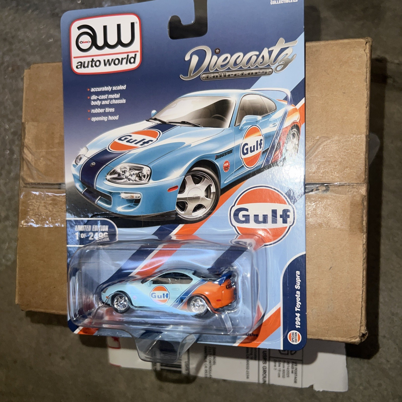 AUTO WORLD DIECASTZ GULF 1994 TOYOTA SUPRA LIMITED EDITION NEW