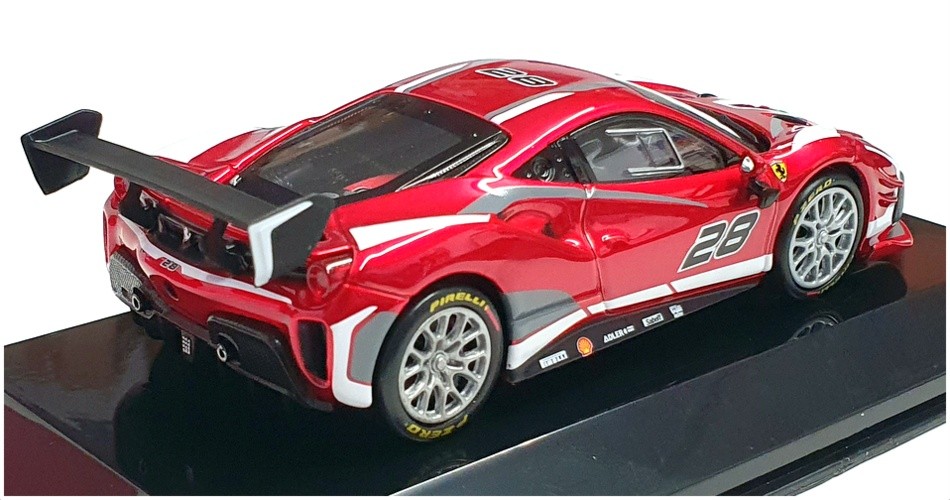 Burago 1/43 Scale 18-36309 – 2020 Ferrari 488 Challenge EVO #28 – Red