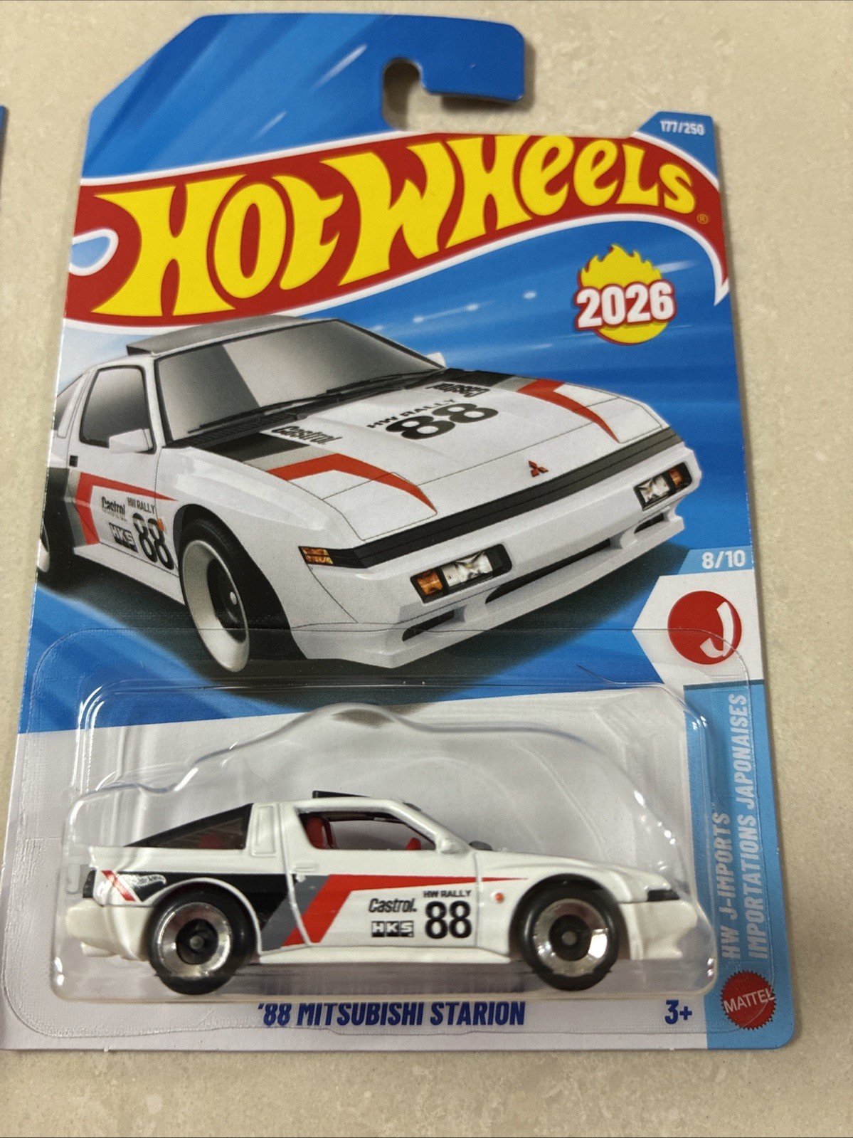 3 Hot Wheels ’88 Mitsubishi Starion Mainline 2026 177/250 HW J-Imports 8/10 Lot