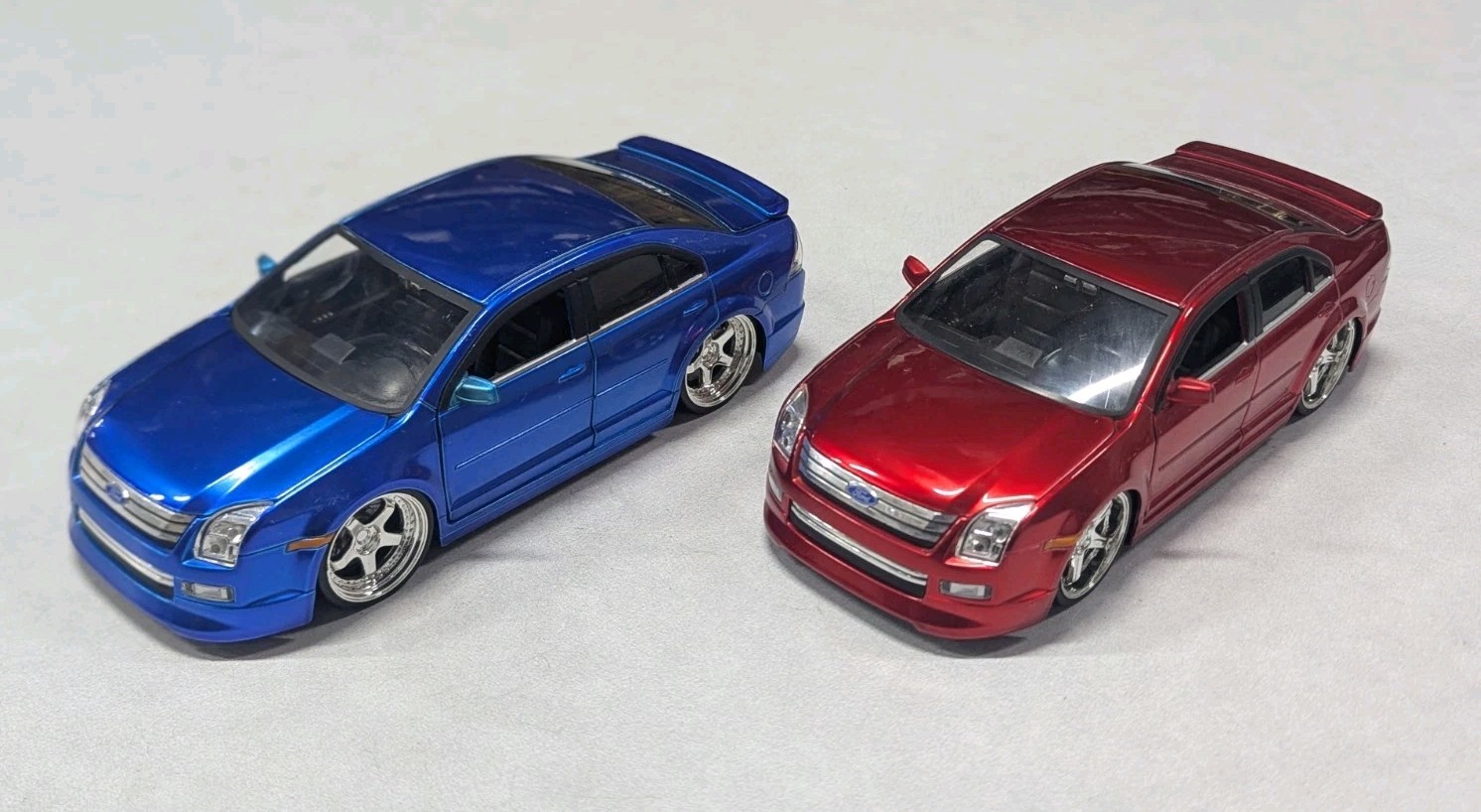 JADA DUB CITY 2006 FORD FUSION BLUE & RED 1:24 DIECAST MODEL USED Scuffs NO BOX