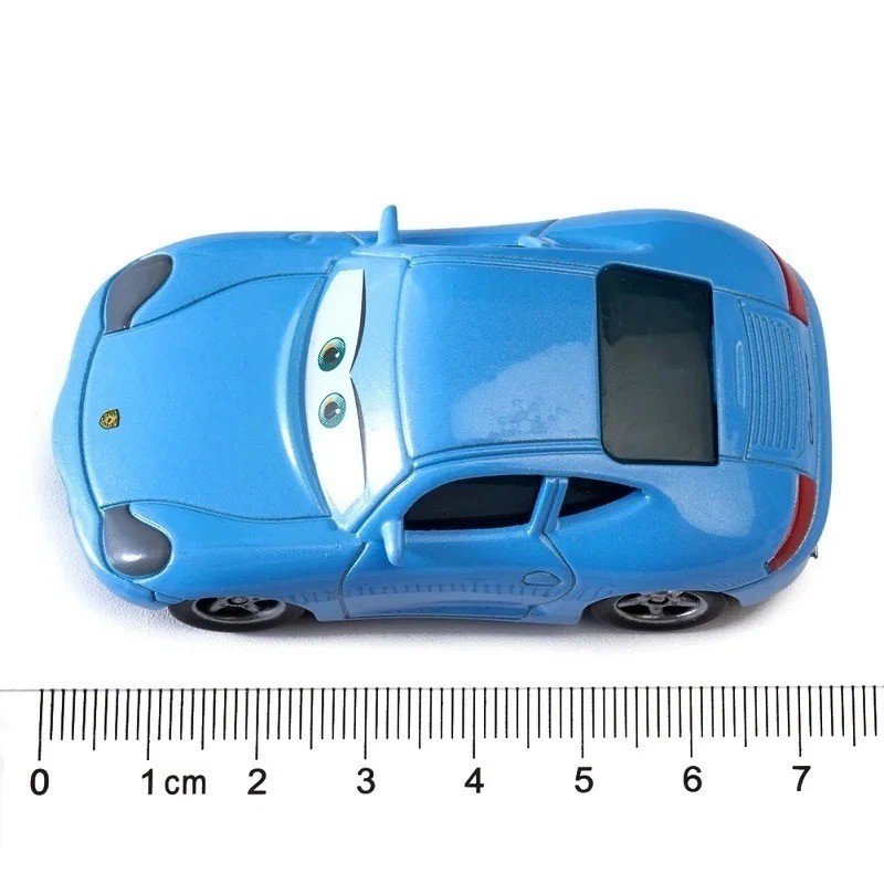 Disney Pixar Cars Blue Sally Carrera Diecast 1:55 Porsche Style Green Eyes Xmas