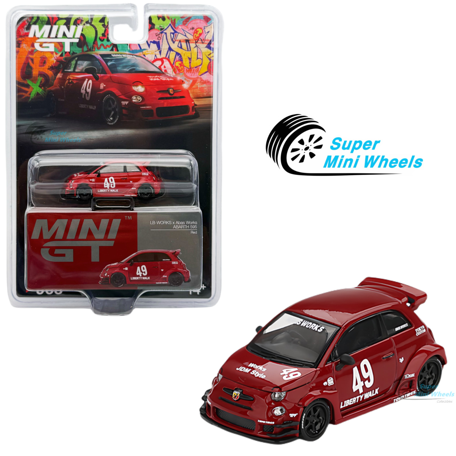 Mini GT 1:64 LB-WORKS x Abas Works ABARTH 595 Red #963