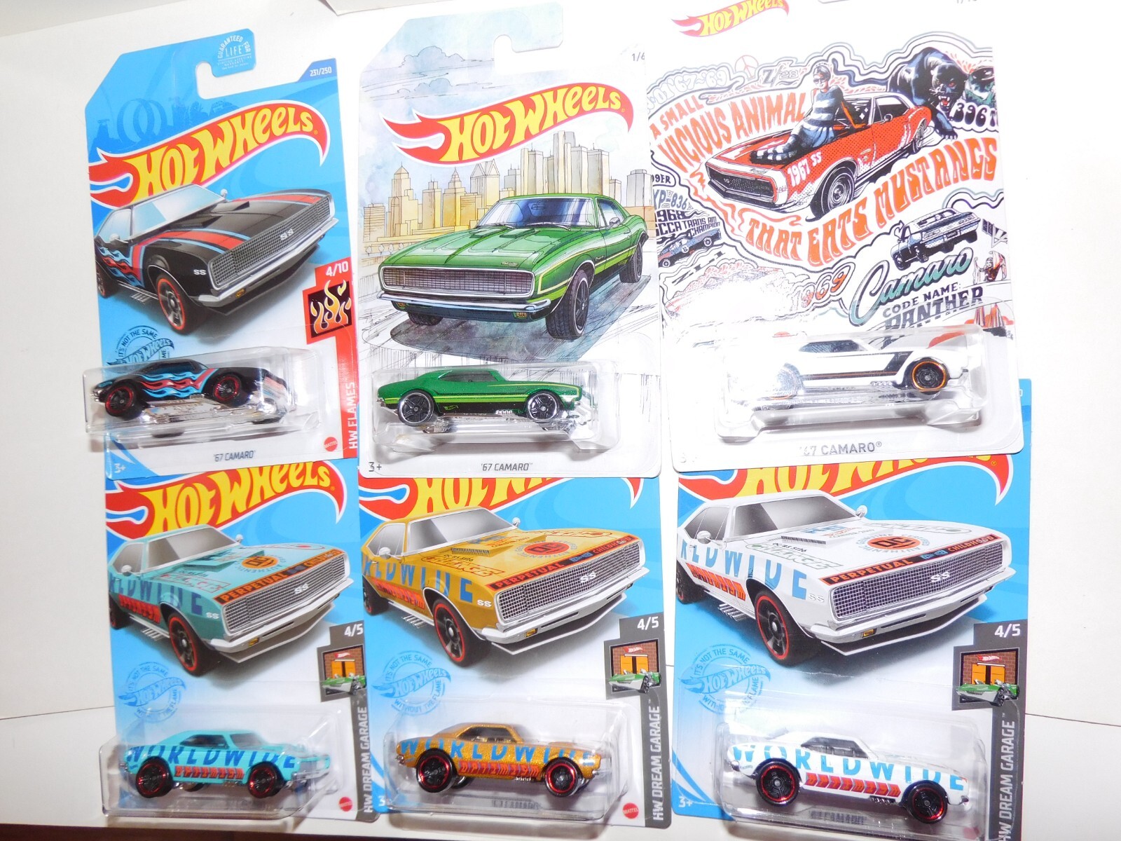 Lot of 6 Hot Wheels ** ’67 Camaro ** Kroger, Dollar General and Walmart Excusiv