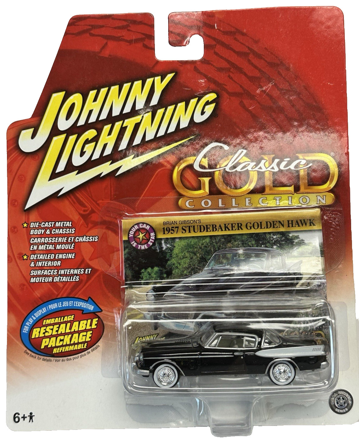 1957 Studebaker Golden Hawk 1/64 Johnny Lightning Released 2004 Black