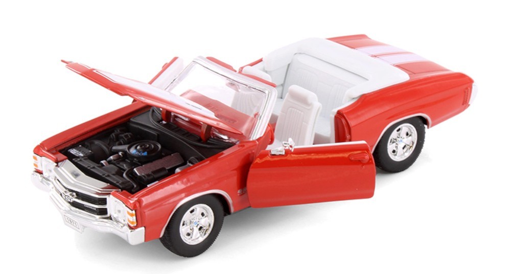 1971 Chevrolet Chevelle SS 454 1/24 Scale Diecast Model by Welly – RED