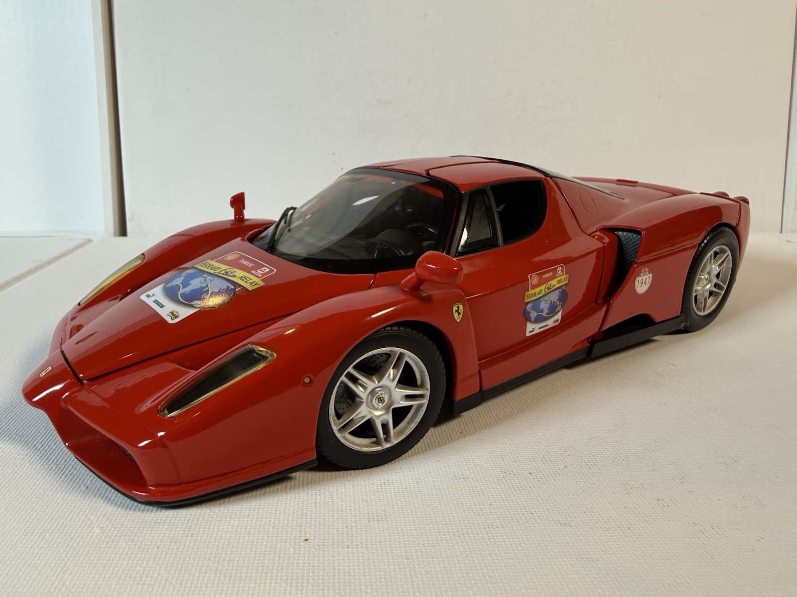 🔥 Hot Wheels 1:18 Enzo Ferrari 60 RELAY Red 2002 SHELL PUMA ALCOA LOOSE🔥