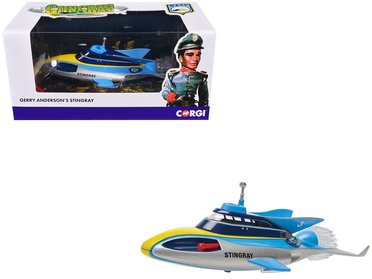Stingray Submarine Blue and Silver with Yellow Stripes “Gerry Anderson’s Stingra