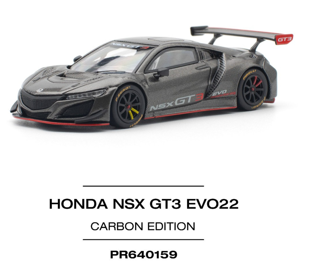 Pop Race Honda Acura NSX GT3 EVO22 – Carbon Editon 1:64 Diecast Car PR640159