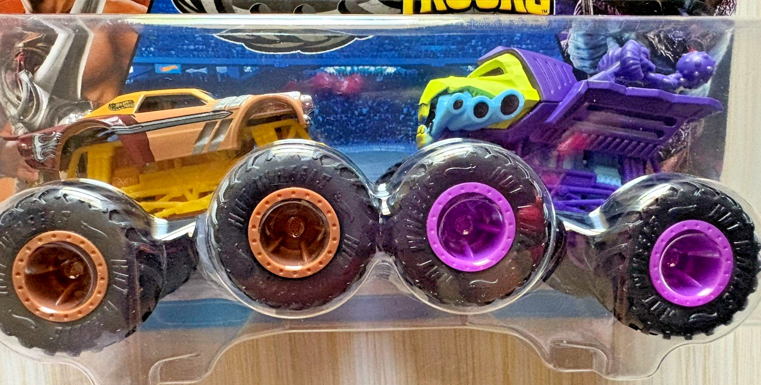 2026 Hotwheels Monster Trucks 2 Pack He-Man & Skeletor MOTU Series NEW