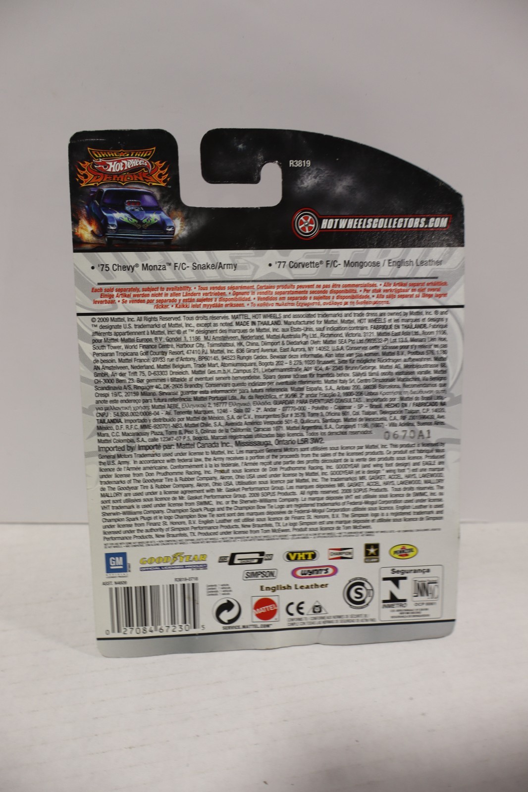 Hot Wheels Drag Strip Demons # 7 ’77 Corvette Funny Car Mongoose English Leather