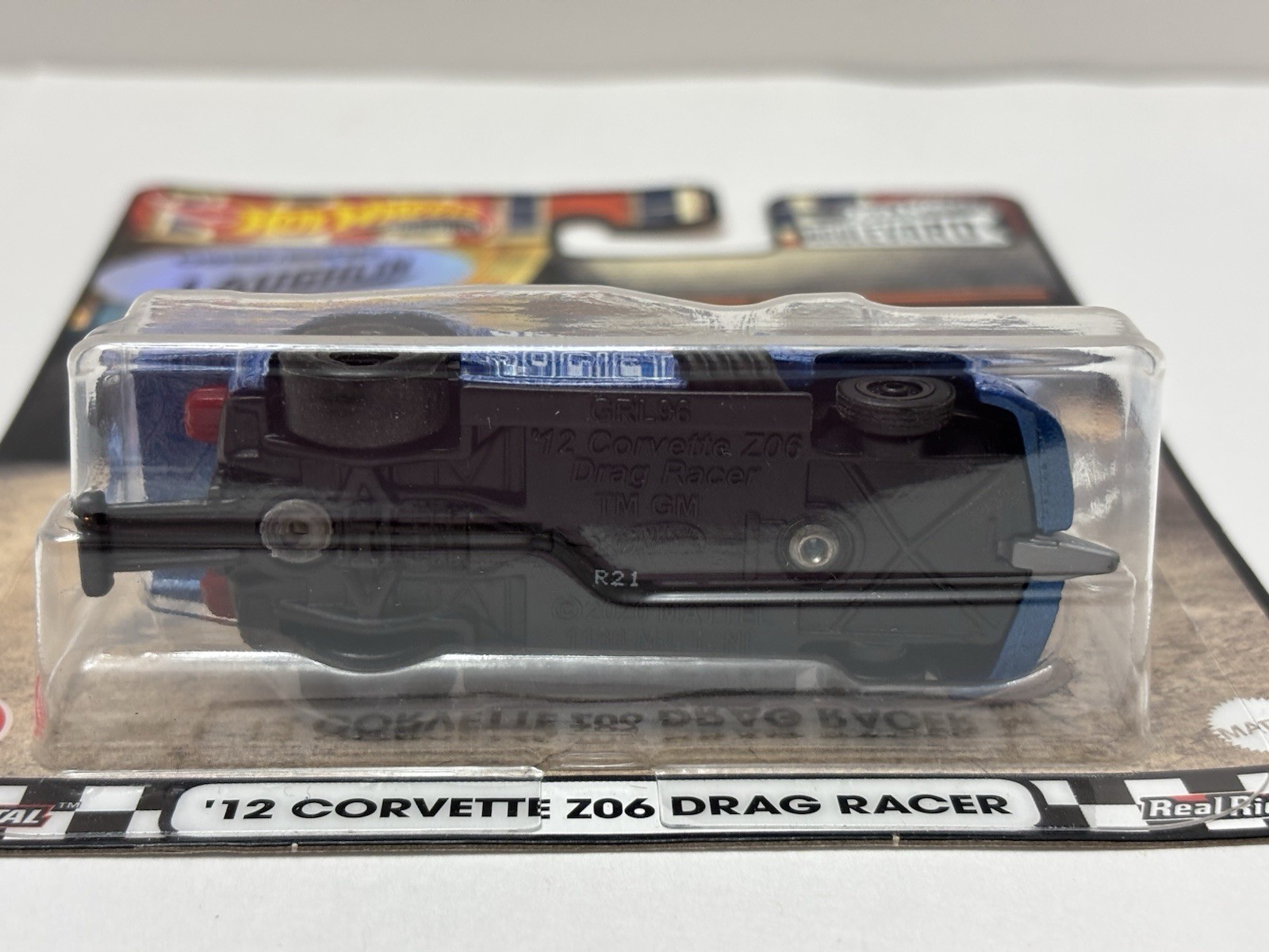 Hot Wheels Boulevard #51 Signed Laughlin ’12 Corvette Z06 Drag Racer (Blue) CASE