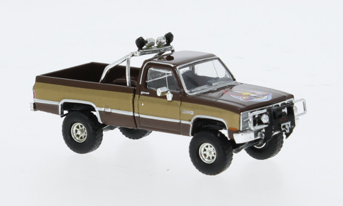 BREKINA 1981 GMC SIERRA GRANDE PICKUP TRUCK BROWN / GOLD HO 1/87 PLASTIC