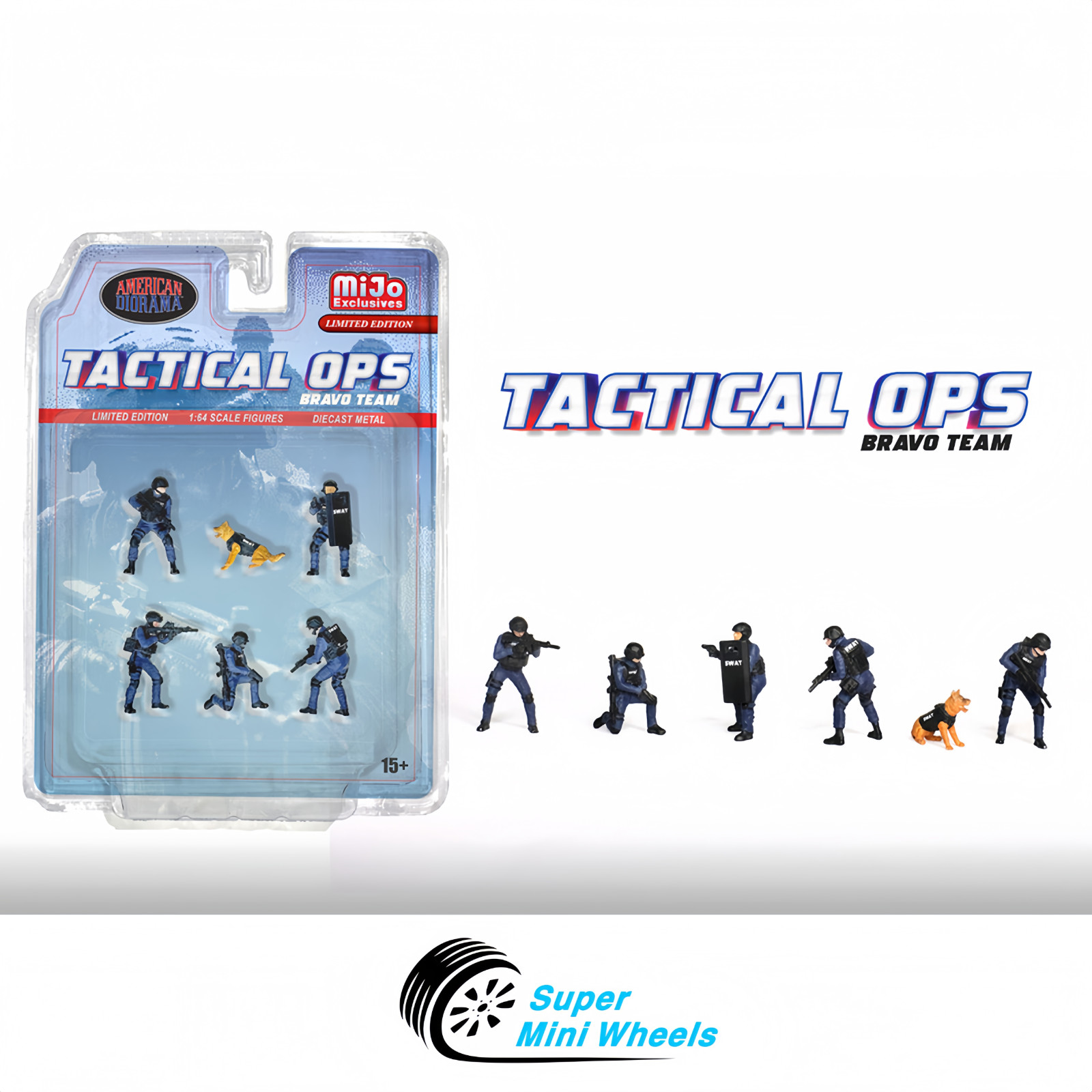 American Diorama 1:64 – Tactical OPS SWAT Team Figures – 6pcs Set – Metal