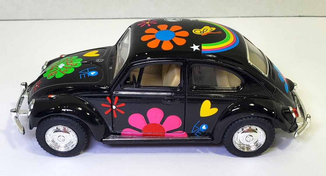 2023 Kintoy Diecast Pull Back Volkswagen Classical VW Beetle Car Black 1967