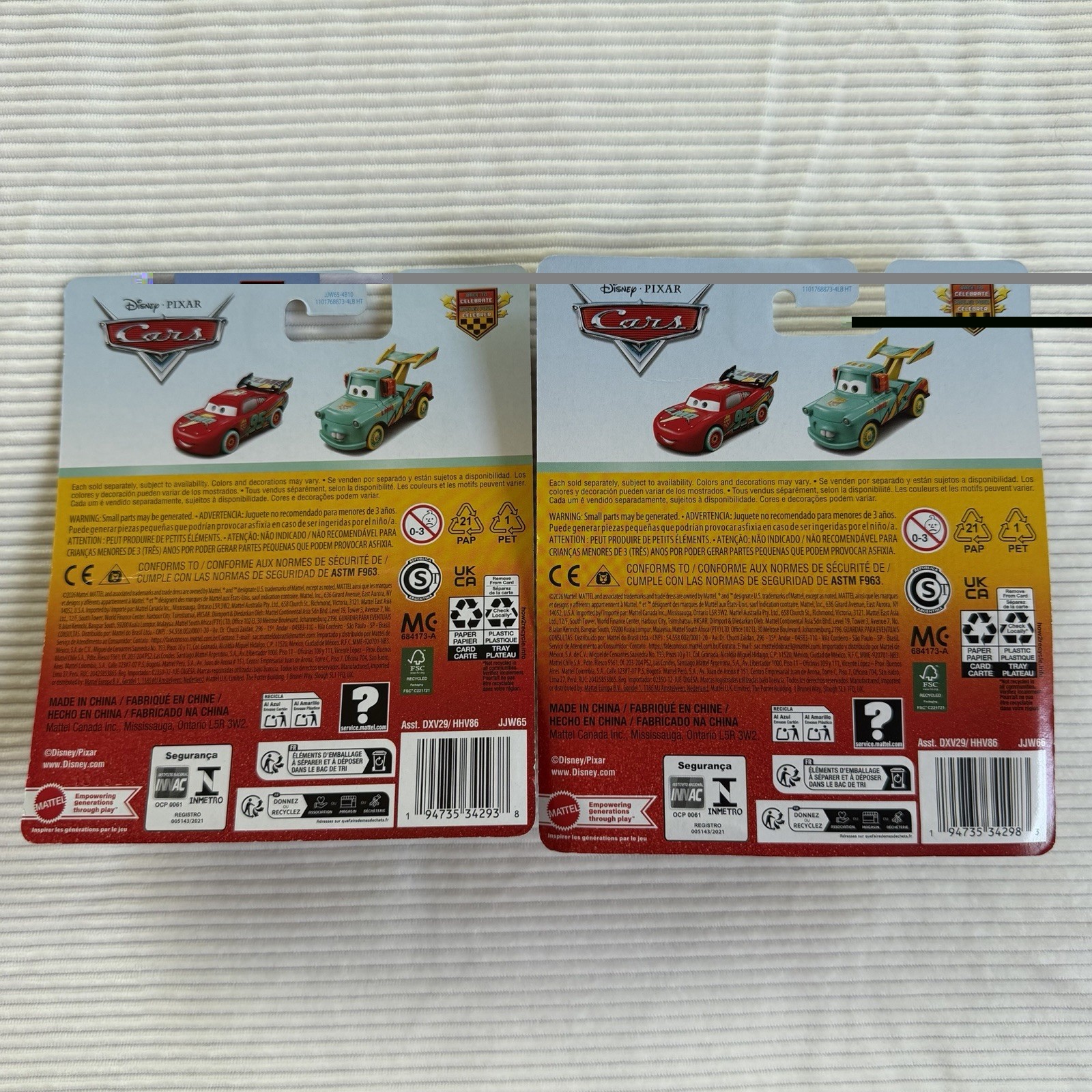 2006-2026 Disney Pixar Cars Race To Celebrate Mater & Lighting McQueen 2-Pack