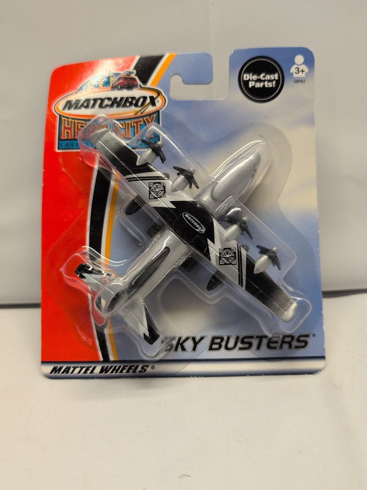 Matchbox 2002 Hero City Sky Busters Transport Plane Silver/ Black NIP 2002 VTG