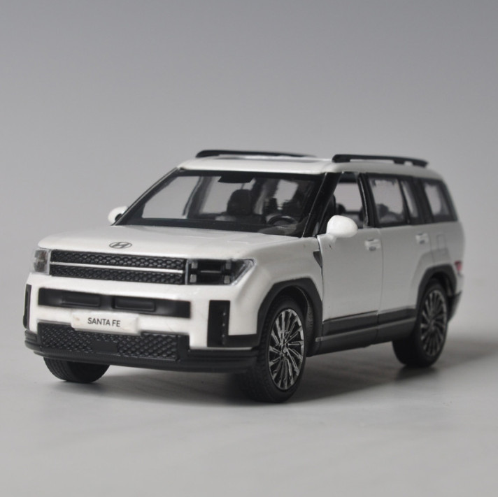 [Hyundai Santa Fe MX] 1:38 Diecast Metal Model Mini Car Toy figure Santafe White