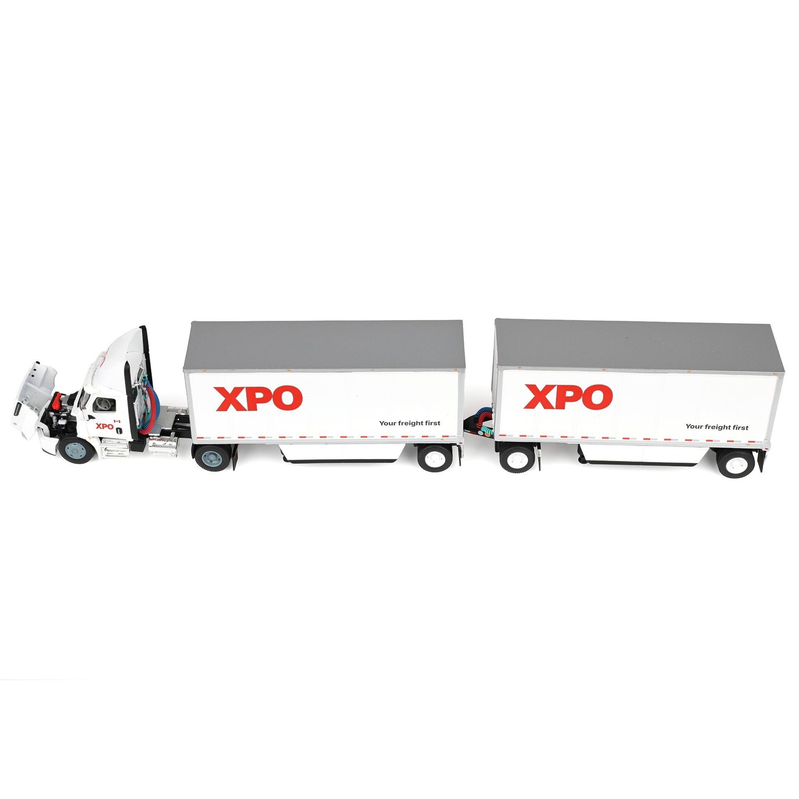 DCP1/64 XPO Freightliner Cascadia Semi Truck Pup Trailers Canada Version 60-1809