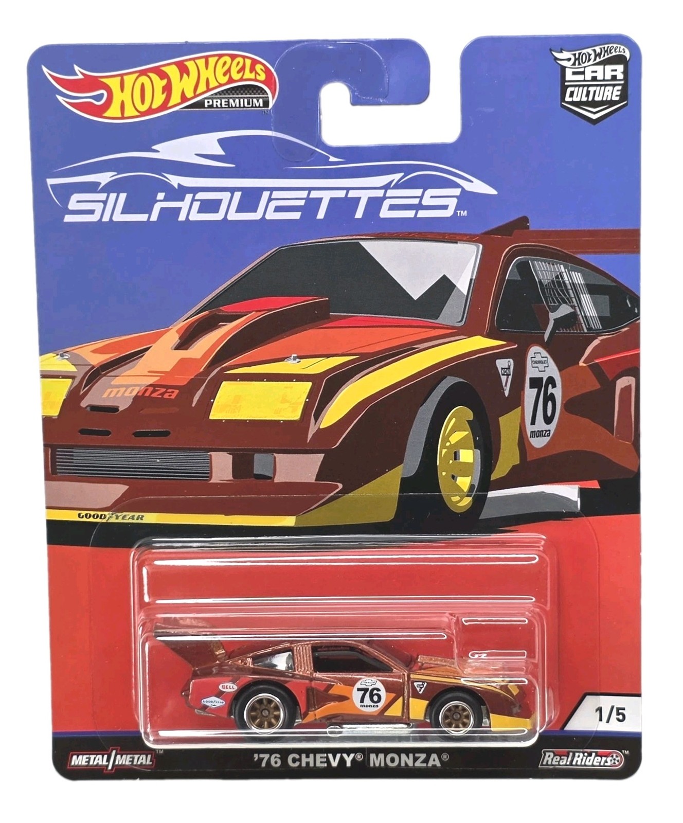 Hot Wheels Premium Car Culture Silhouettes 1976 Chevy Monza 1/64 w/ Protector