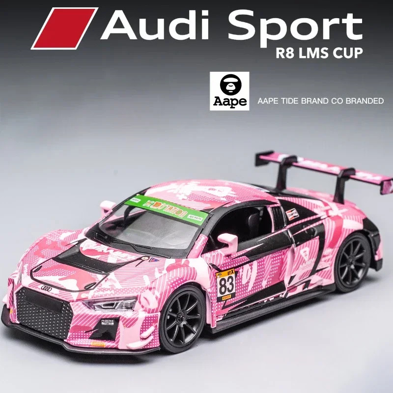 1: 32 Sport R8 LMS CUP Alloy Metal Vehicles Die cast Toy With Sound and Light