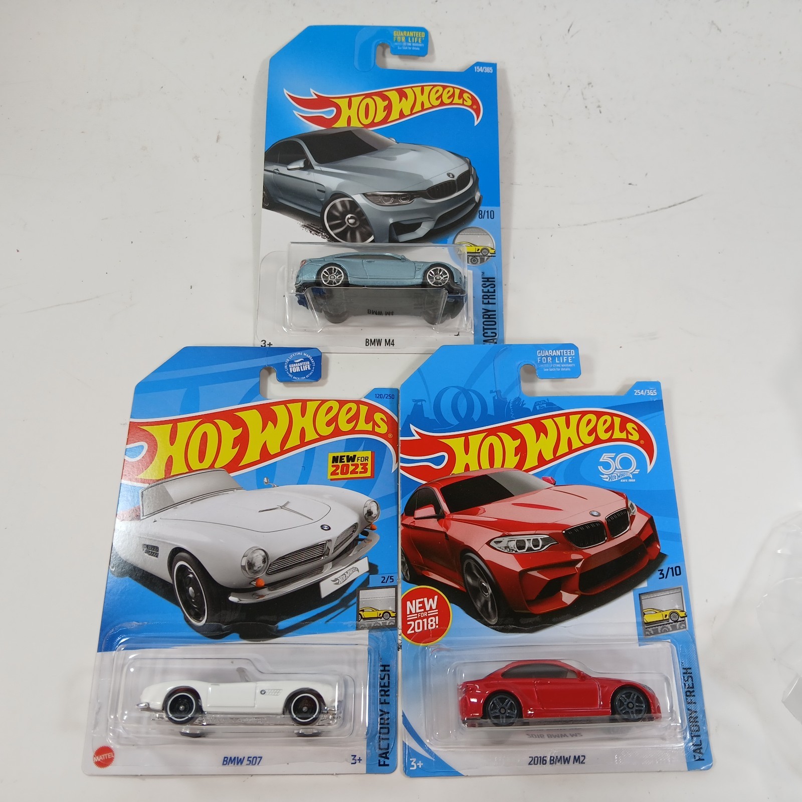 Factory Fresh BMW M4 BMW 507 2016 M2 Lot of 3 Hot Wheels 2/5 3/10 8/10