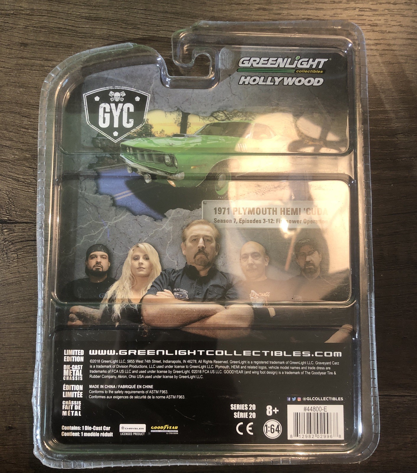 🔥2018 Greenlight-1971 Plymouth Hemi Cuda-Green-Graveyard Carz-Rare Mint🔥