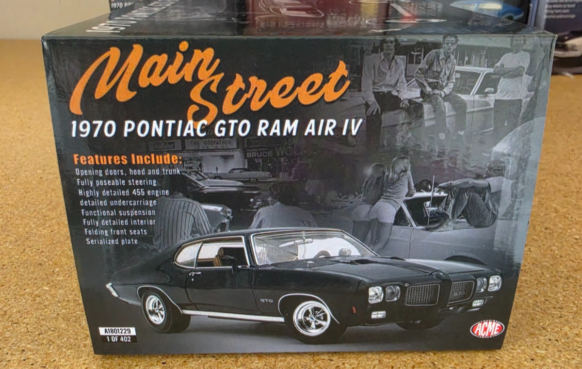 ACME 1/18 1970 PONTIAC GTO RAM AIR IV MAIN STREET A1801229 1 OF 402 LIMITED