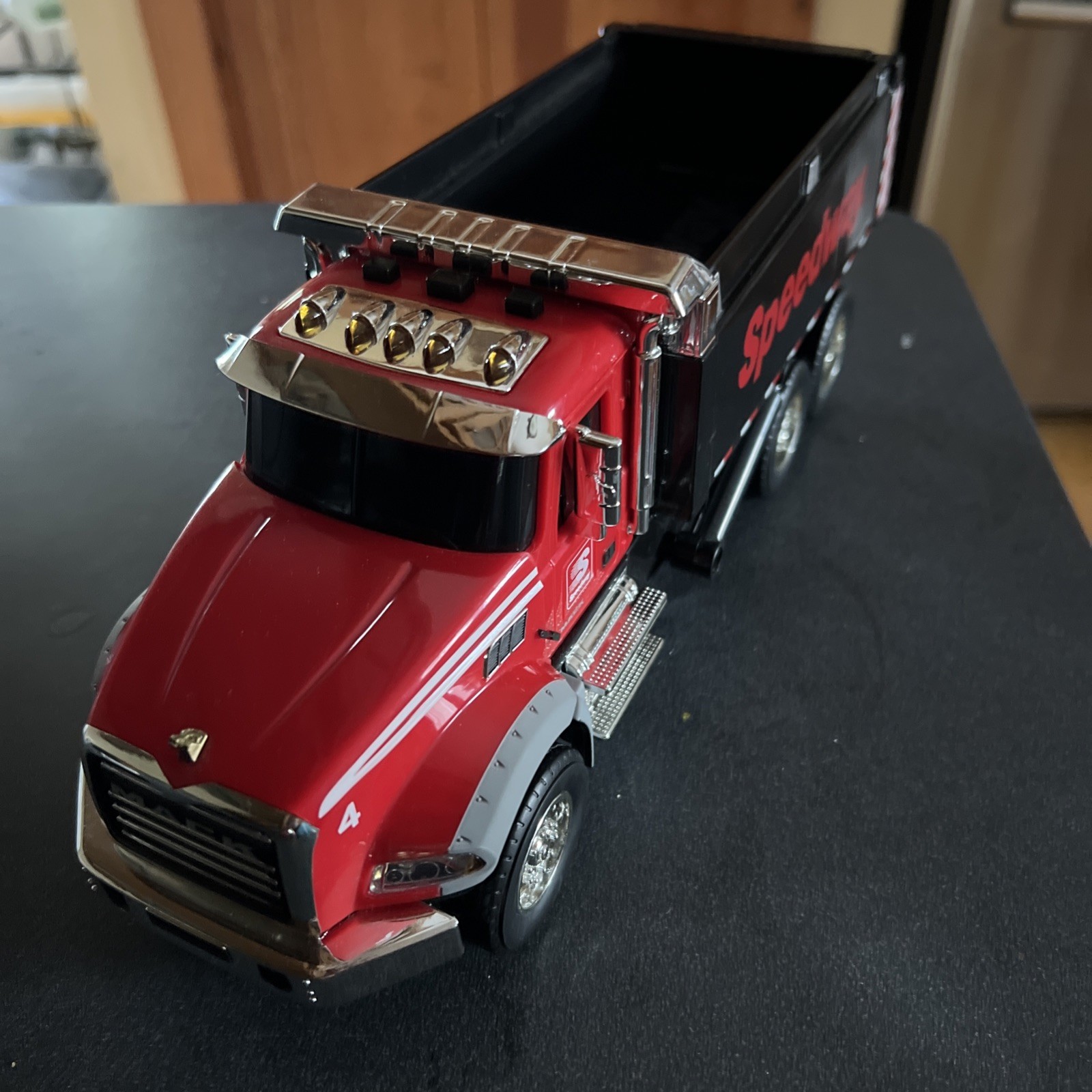 Speedway Toy Mack Dump Truck Lights & Sounds Working Excellent Condition
