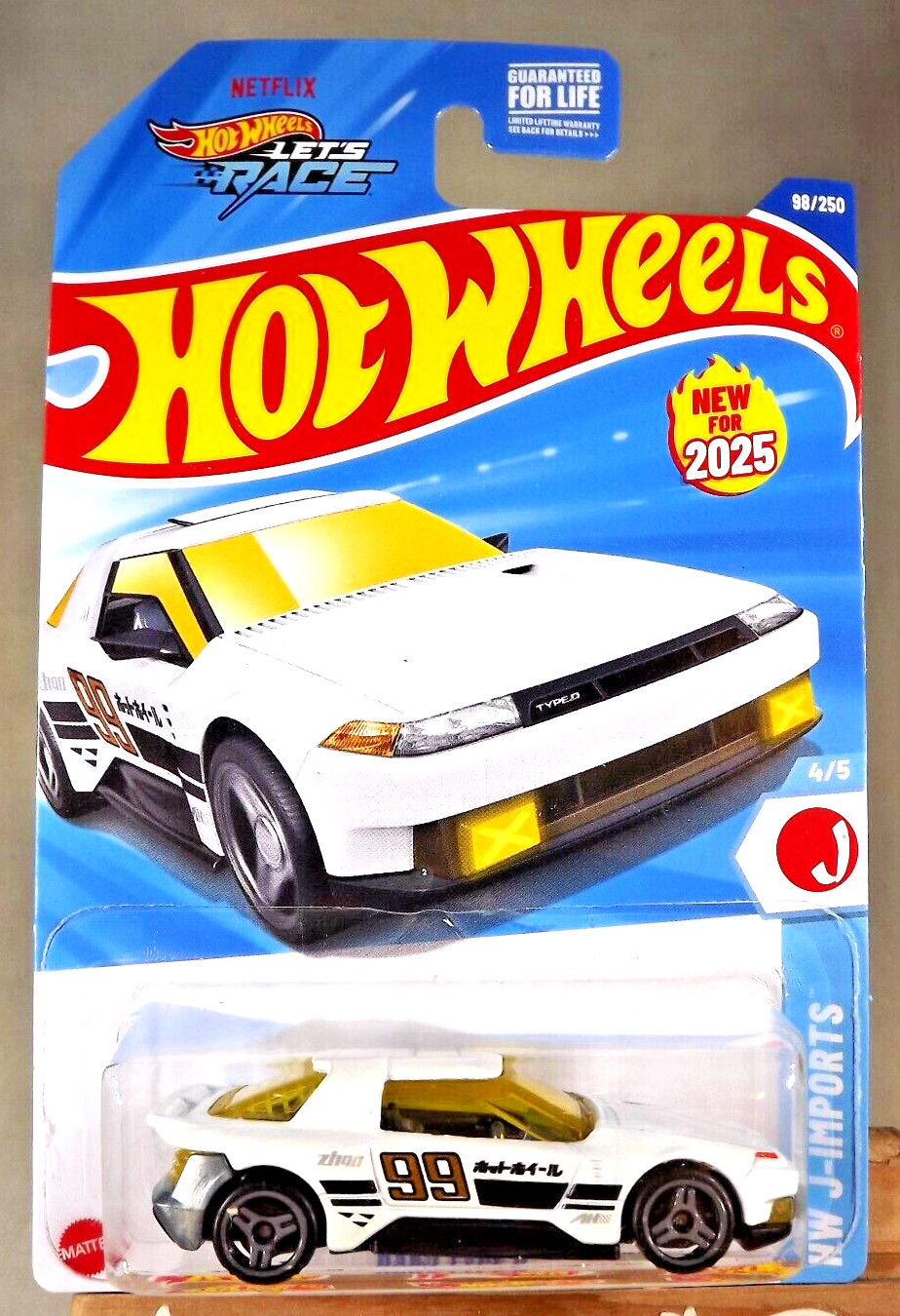 2025 Hot Wheels #98 HW J-Imports 4/5 HAKO TYPE D White w/Gray PR3 Spoke Wheels