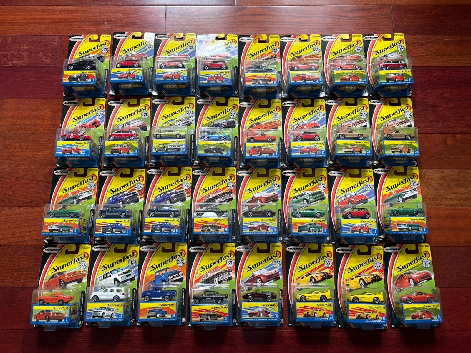Lot of 32 Superfast 35th Anniversary Matchbox Cars New in Box