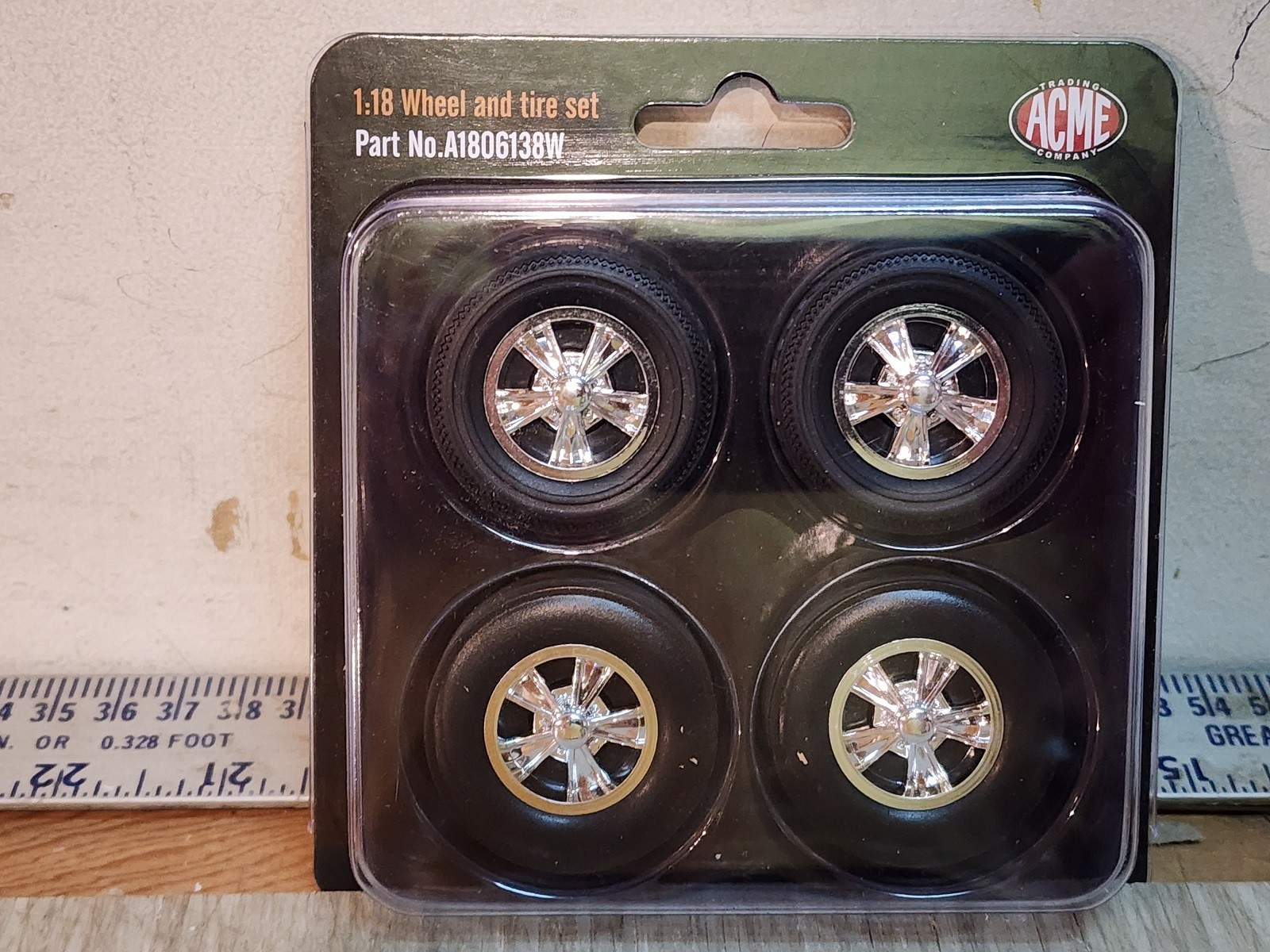 ACME 1:18 DRAG WHEEL AND TIRE SET – A1806138W FROM HEMI HUSTLER – IN STOCK